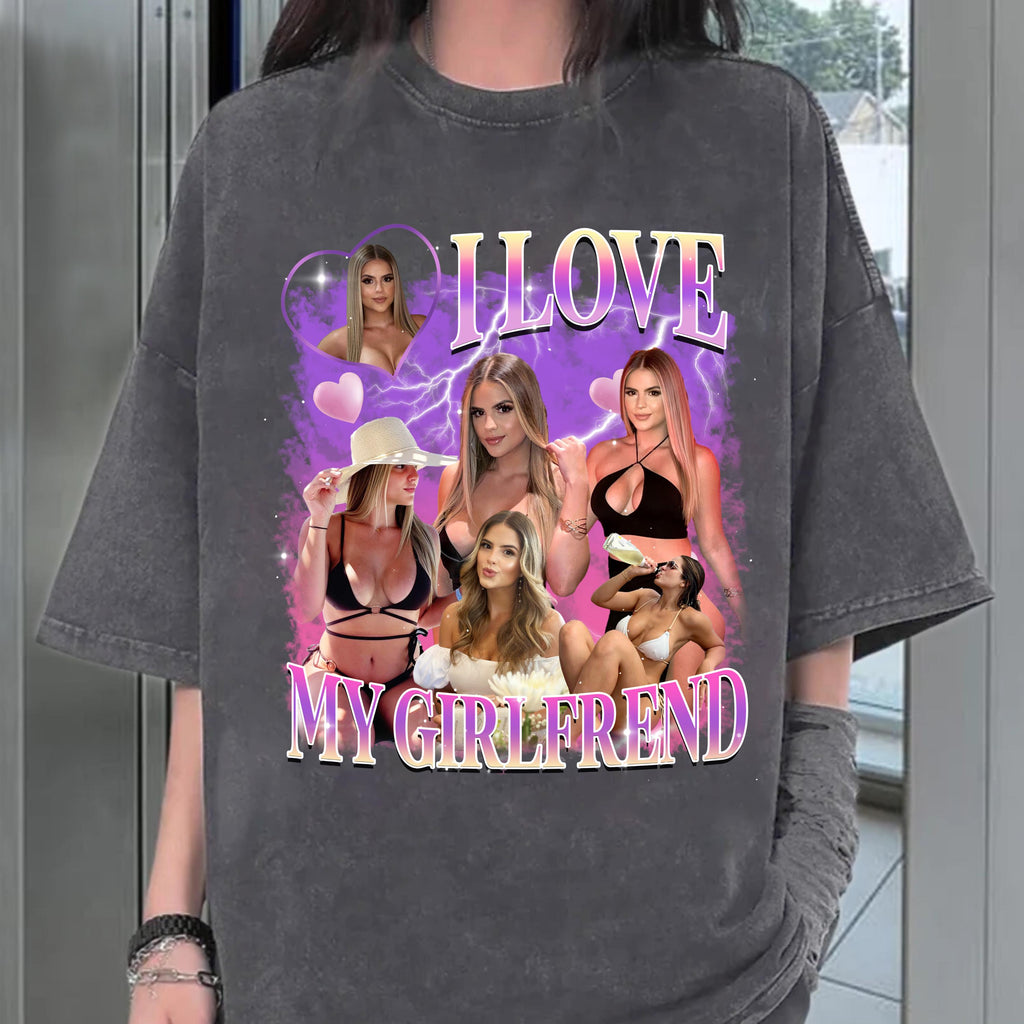 Custom I Love My Girlfriend Comfort Colors Tee, Custom Bootleg Girlfriend Shirt, Boyfriend Birthday Gift, Gifts For Couple