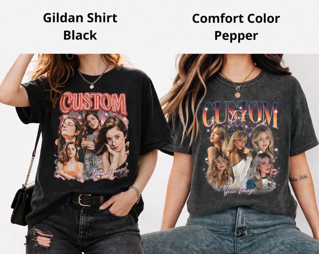 Custom Bootleg Pet Photo Comfort Colors Shirt, Personalized Dog Bootleg Tee, Pet Remembrance Gift, Dog Lover Keepsake Tee, Gift Dog For Mom