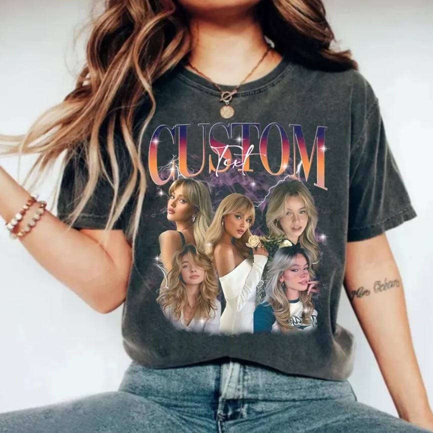 Comfort Colors Custom Face Shirt, Vintage Girlfriend Shirt, Boyfriend Bootleg Graphic Tee, Personalize Birthday Bootleg Gift, Bachelor Party