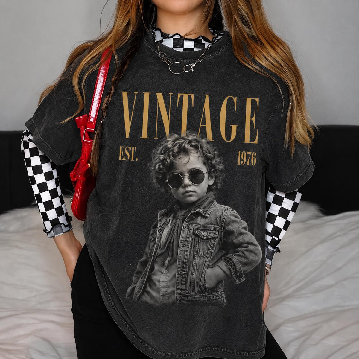 Custom Vintage Photo Birthday Comfort Colors Shirt, Retro Year Graphic Tee, 30th 40th Celebration Outfit, Birthday Gift, Custom Birthday Tee