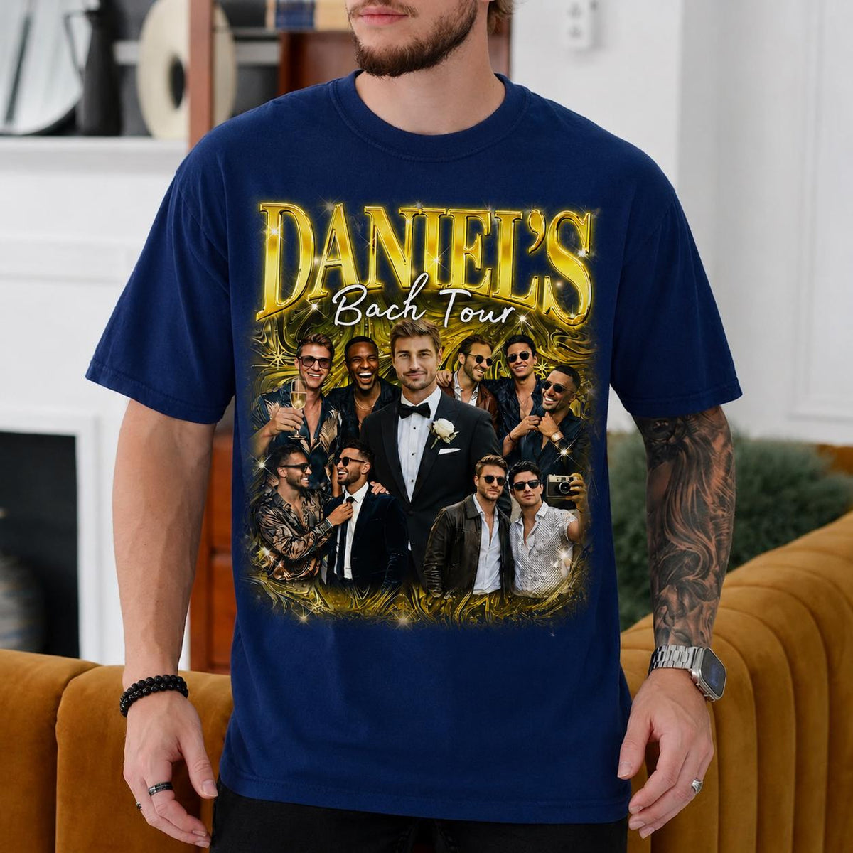 Personalized Pirate Bachelor Party Tee, Custom Groom Face Graphic, Funny Groom Squad Outfit, Matching Party Trip Shirt