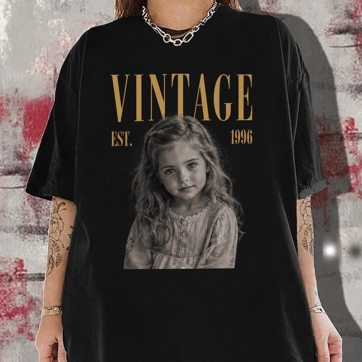 Custom Vintage Photo Birthday Comfort Colors Shirt, Retro Year Graphic Tee, 30th 40th Celebration Outfit, Birthday Gift, Custom Birthday Tee