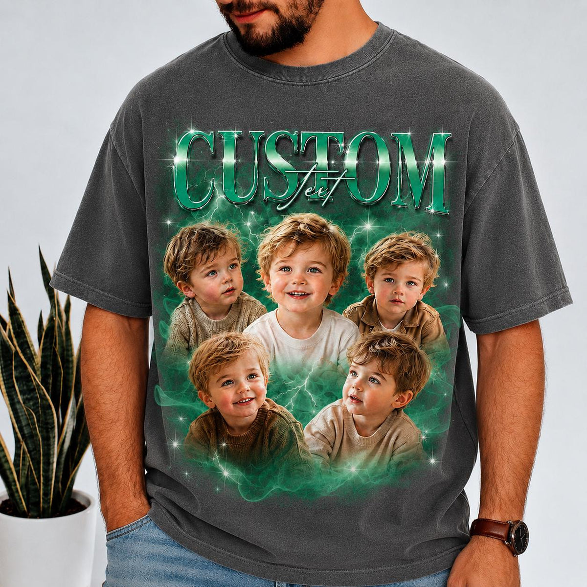 Personalized Bootleg Baby Collage Shirt, Custom Kids Photo Shirt, Personalized Photo Comfort Colors Shirt, Family Gift Shirt, Vintage Style