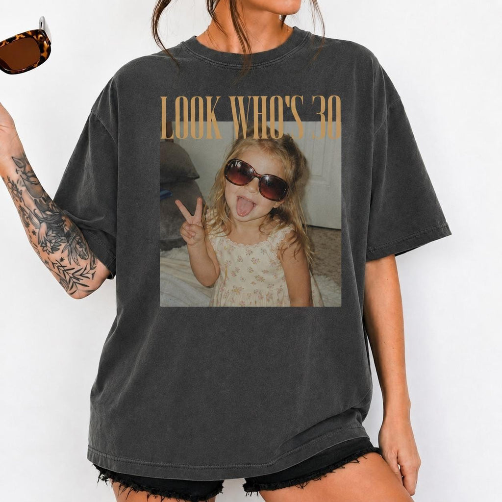 Custom Birthday Photo Shirt, Vintage Retro Birthday Tee, 21st 30th 40th 50th Birthday Gift, Personalized Picture Shirt, Milestone Shirt
