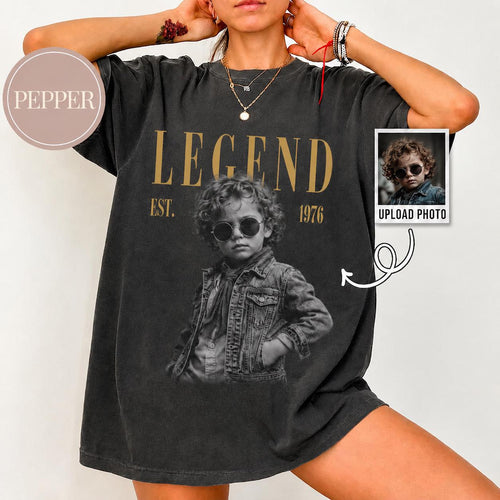 Comfort Colors Custom Vintage 1976 Photo Shirt, Personalized 50th Birthday Bootleg Tee, Born in 1976 Birthday Shirt, Custom Birthday Tee