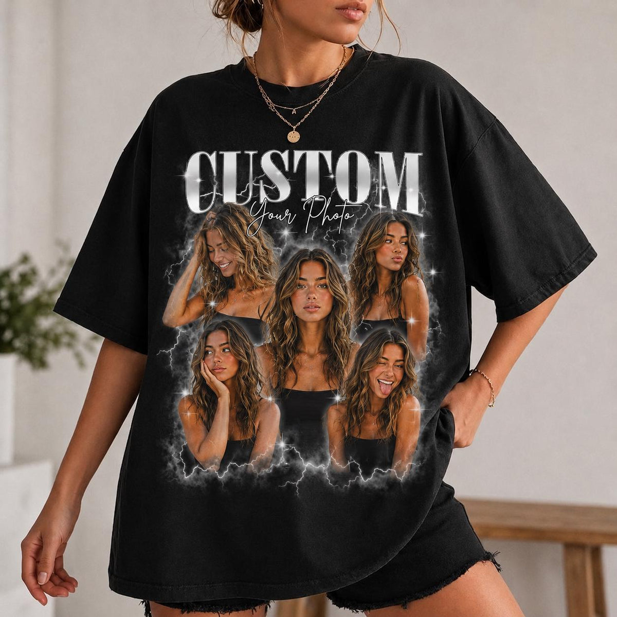Comfort Colors Custom Bootleg Rap Tee, 90s Vintage Bootleg Shirt, Custom Photo Shirt, Girlfriend Boyfriend Birthday Gifts, Custom Face Shirt