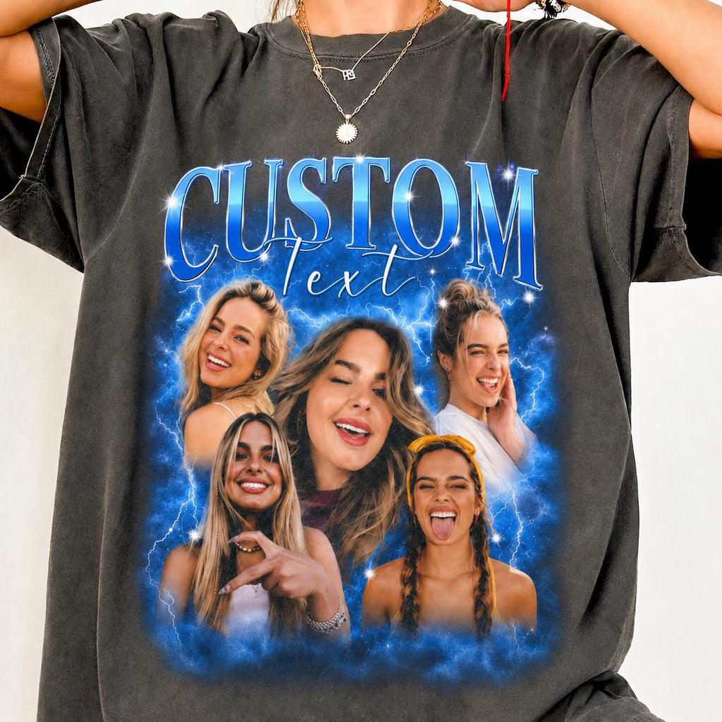 Custom Girlfriend Photo Shirt, Boyfriend Shirt with Girlfriend Face, Personalized Wife Tee, Retro Bootleg T-Shirt, Birthday Gift