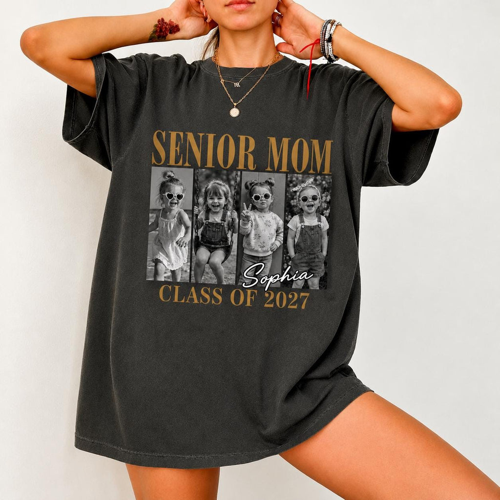 Custom Photo Senior Mom 2027 Shirt, Personalized Class of 2027 Mom Tee, High School Graduation Mom Gift, Senior Night Shirt