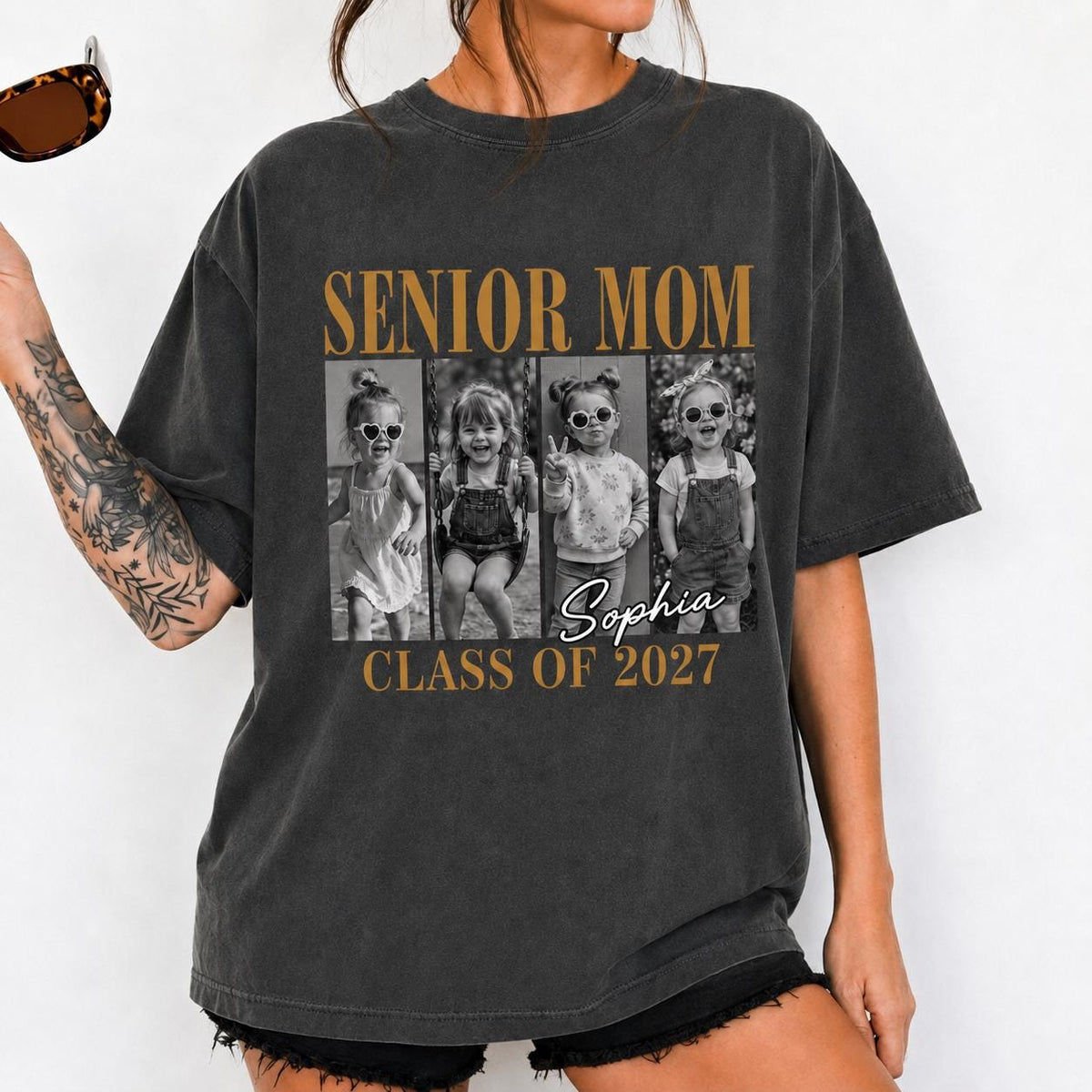 Custom Photo Senior Mom 2027 Shirt, Personalized Class of 2027 Mom Tee, High School Graduation Mom Gift, Senior Night Shirt
