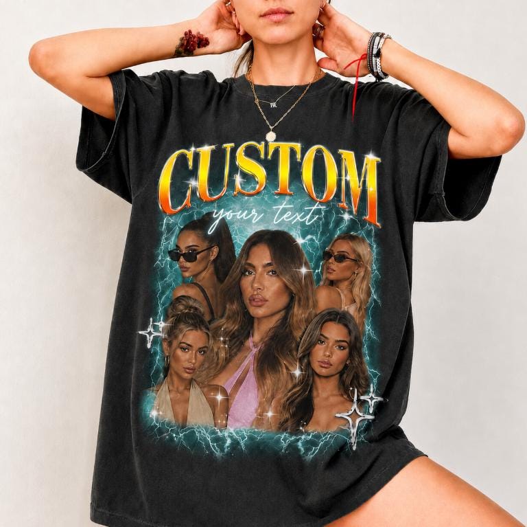 Personalized Comfort Color Face And Name Shirt, Custom Vintage Girlfriend Boyfriend Bootleg Tee, Birthday Photo Shirt, Bachelor Party Gift