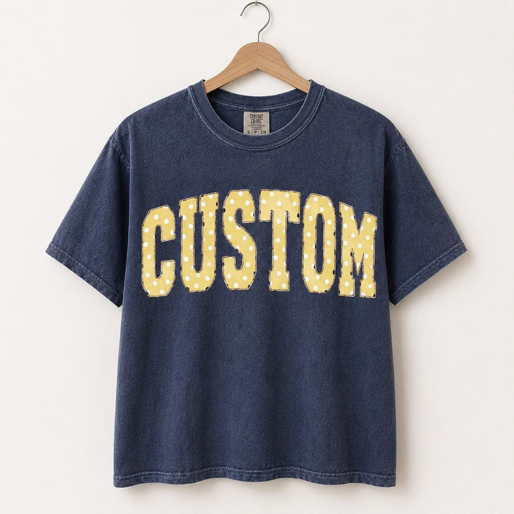 Custom Name Polka Dot Shirt, Personalized Comfort Colors Tee, Preppy Women’s Graphic Top, Trendy Birthday Gift for Her
