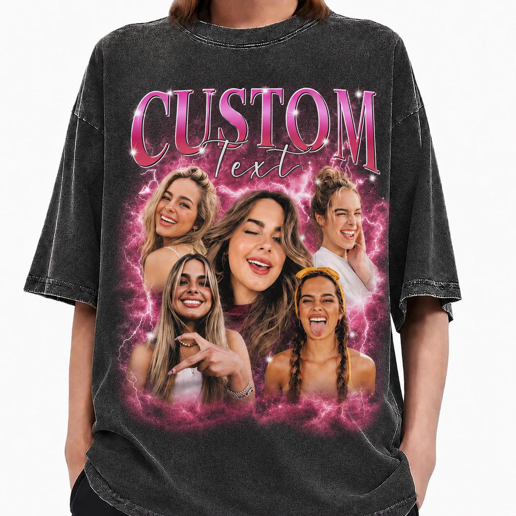 Custom Girlfriend Photo Shirt, Boyfriend Shirt with Girlfriend Face, Personalized Wife Tee, Retro Bootleg T-Shirt, Birthday Gift