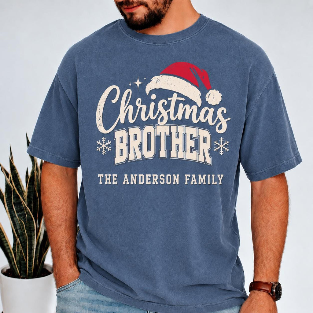 Matching Family Christmas Shirts, Personalized Grandma Grandpa Daddy Family Role Tees, Custom Name Christmas Crew Holiday Gift