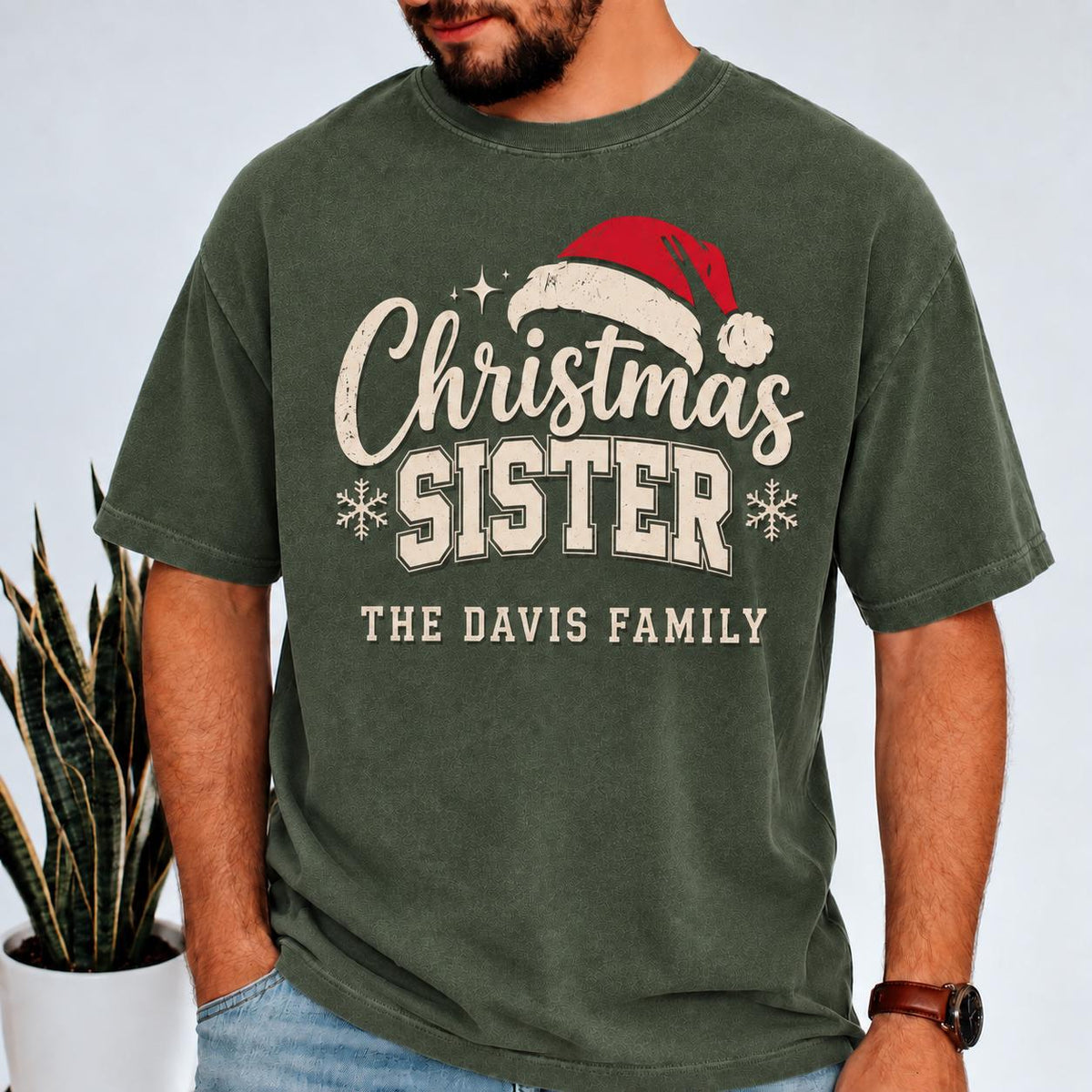 Matching Family Christmas Shirts, Personalized Grandma Grandpa Daddy Family Role Tees, Custom Name Christmas Crew Holiday Gift