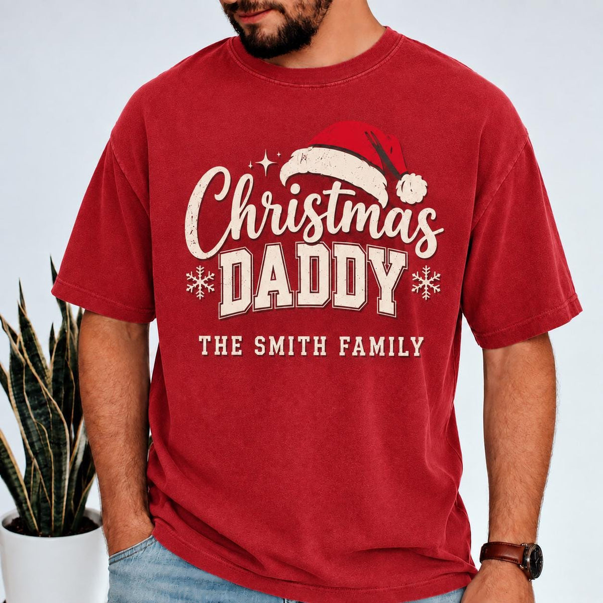 Matching Family Christmas Shirts, Personalized Grandma Grandpa Daddy Family Role Tees, Custom Name Christmas Crew Holiday Gift