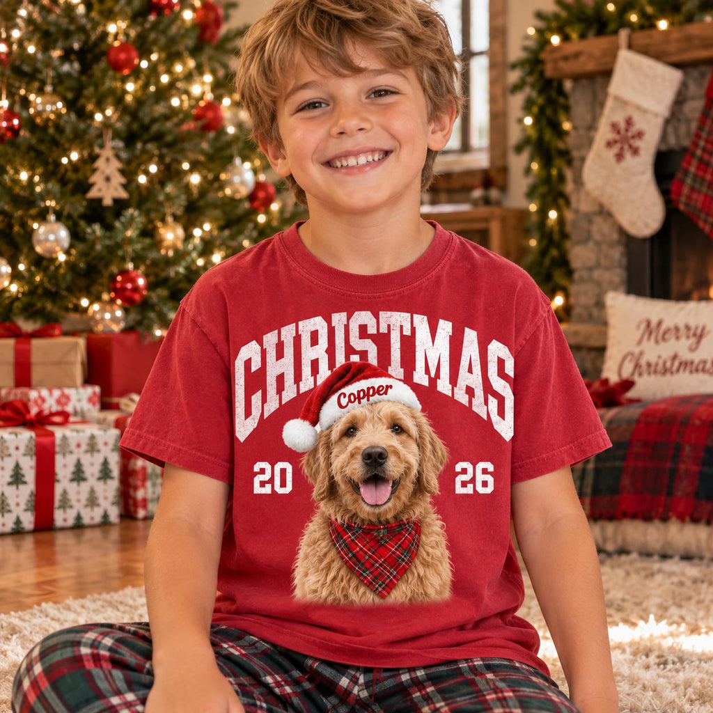 Personalized Pet Christmas Shirt, Custom Dog Cat Photo Tee, Vintage Pet Portrait Shirt, Pet Lover Christmas Gift