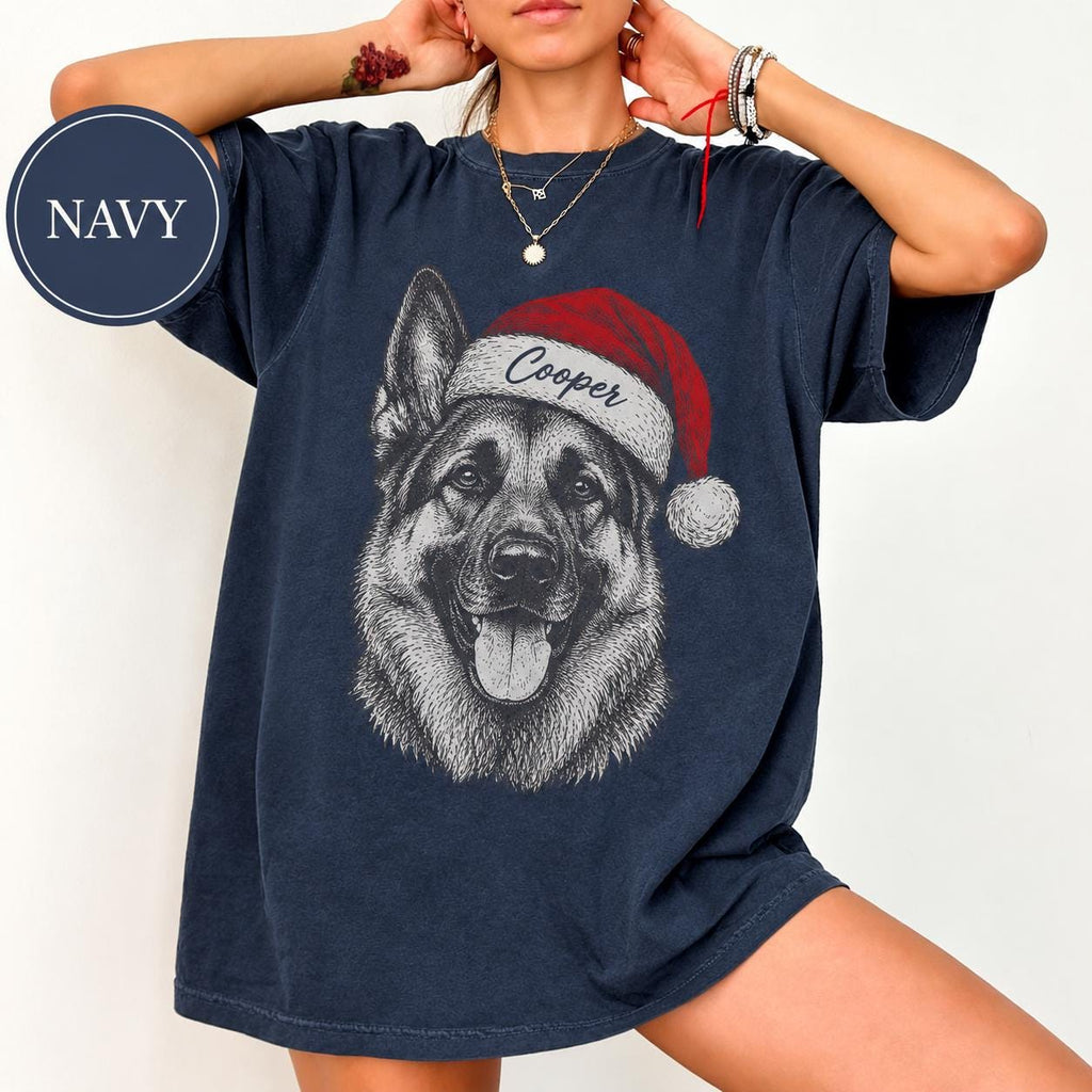 Custom Christmas Pet Face Comfort Colors Shirt, Personalized Pet Photo Tee, Dog Cat Portrait Shirt, Pet Lover Memorial Gift