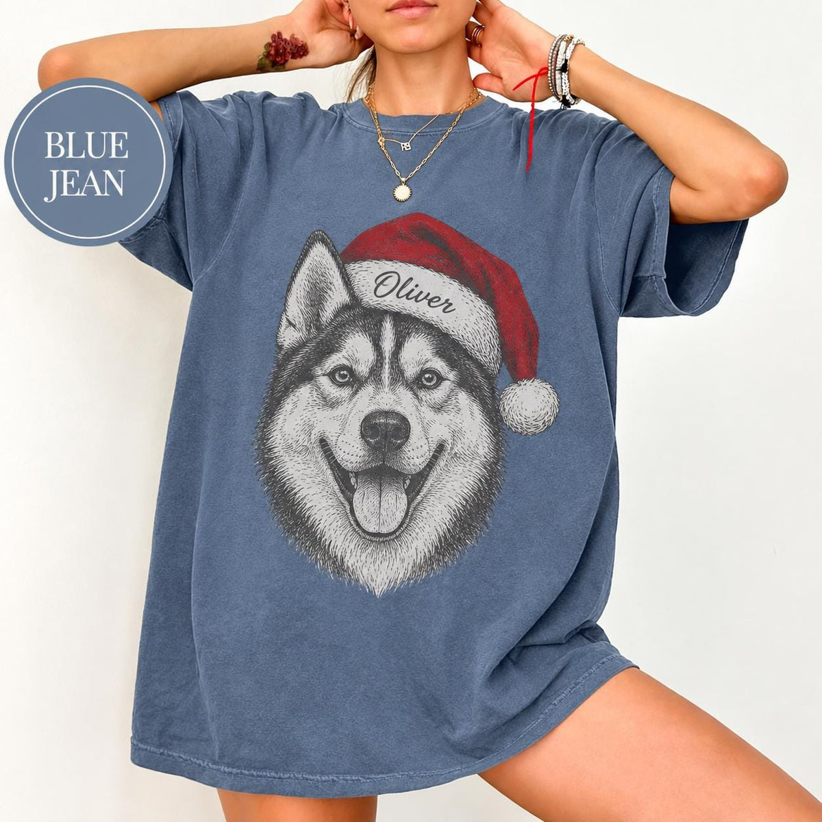 Custom Christmas Pet Face Comfort Colors Shirt, Personalized Pet Photo Tee, Dog Cat Portrait Shirt, Pet Lover Memorial Gift