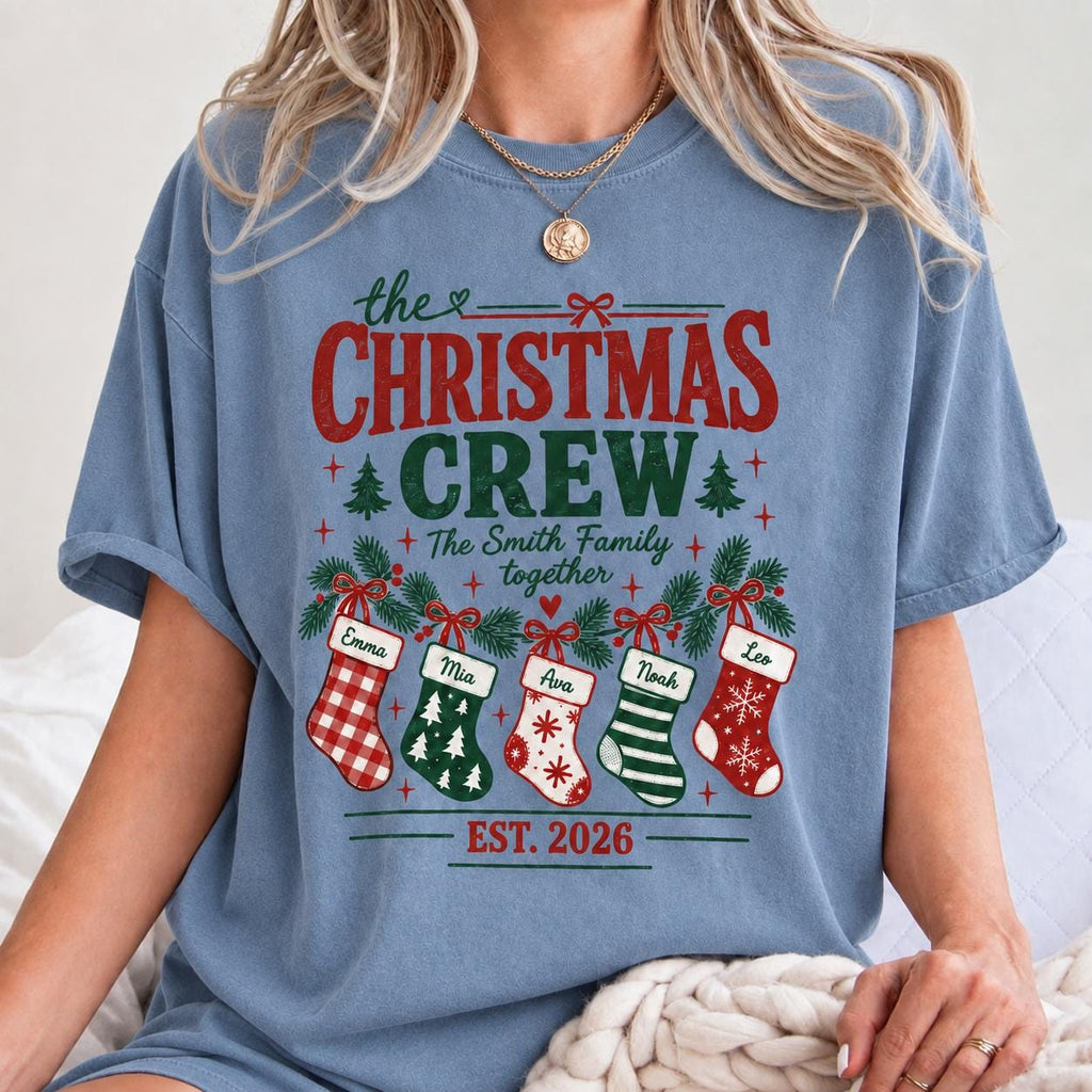 Custom Family Christmas Comfort Colors Shirt, Matching Xmas Crew Tee, Personalized Year Family Shirt, Christmas 2026 Shirt