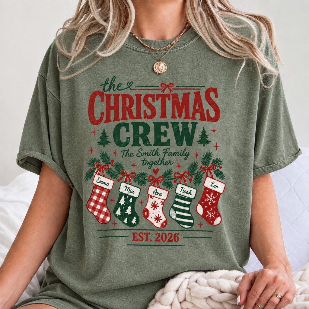 Custom Family Christmas Comfort Colors Shirt, Matching Xmas Crew Tee, Personalized Year Family Shirt, Christmas 2026 Shirt