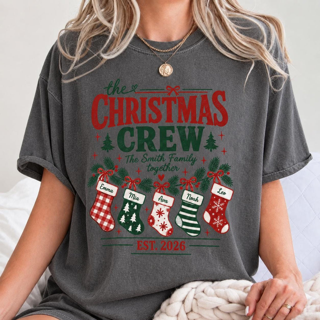 Custom Family Christmas Comfort Colors Shirt, Matching Xmas Crew Tee, Personalized Year Family Shirt, Christmas 2026 Shirt
