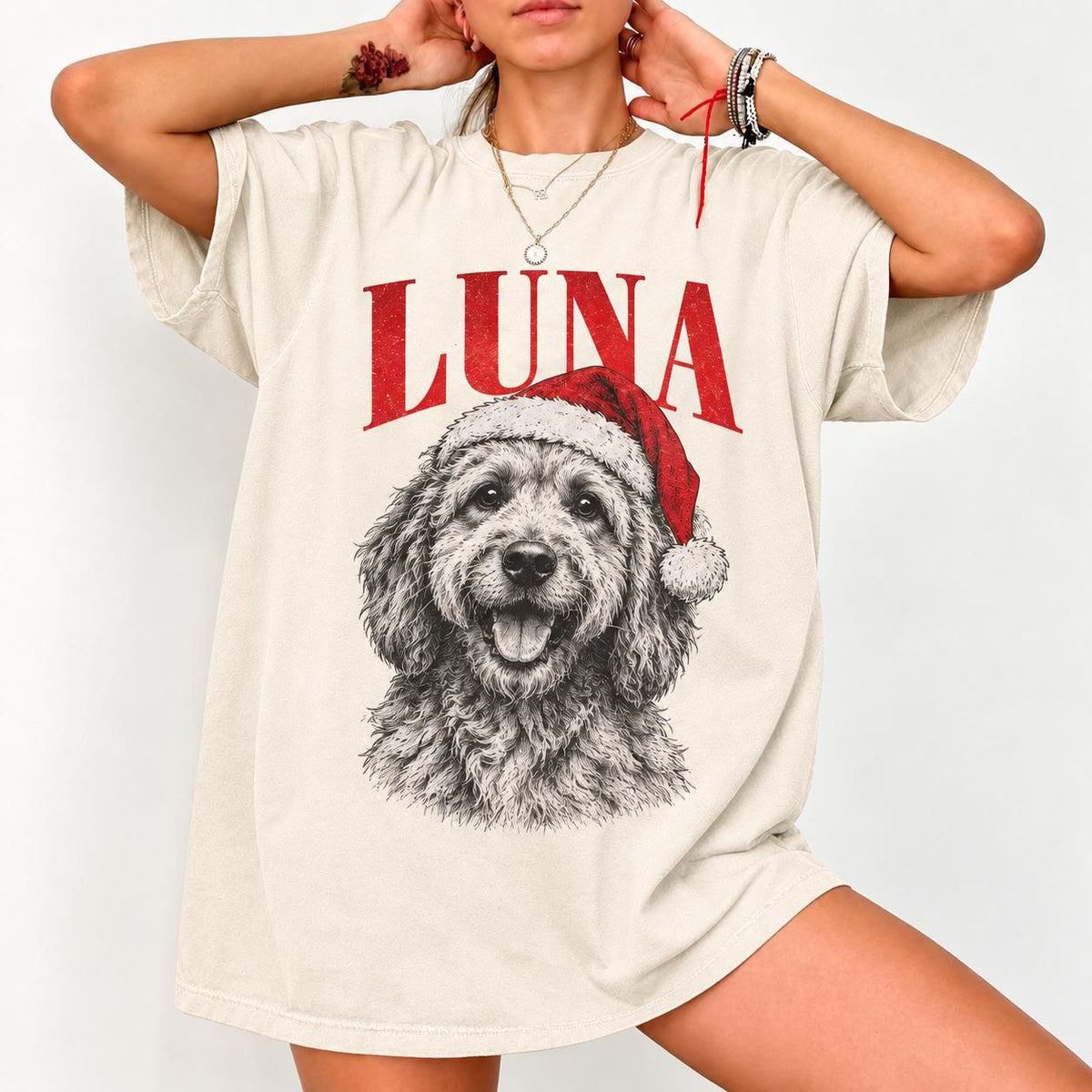 Personalized Vintage Photo & Name Pet Christmas Comfort Colors Shirt, Custom Dog Cat Photo Tee, Vintage Pet Portrait Shirt, Custom Dog Shirt