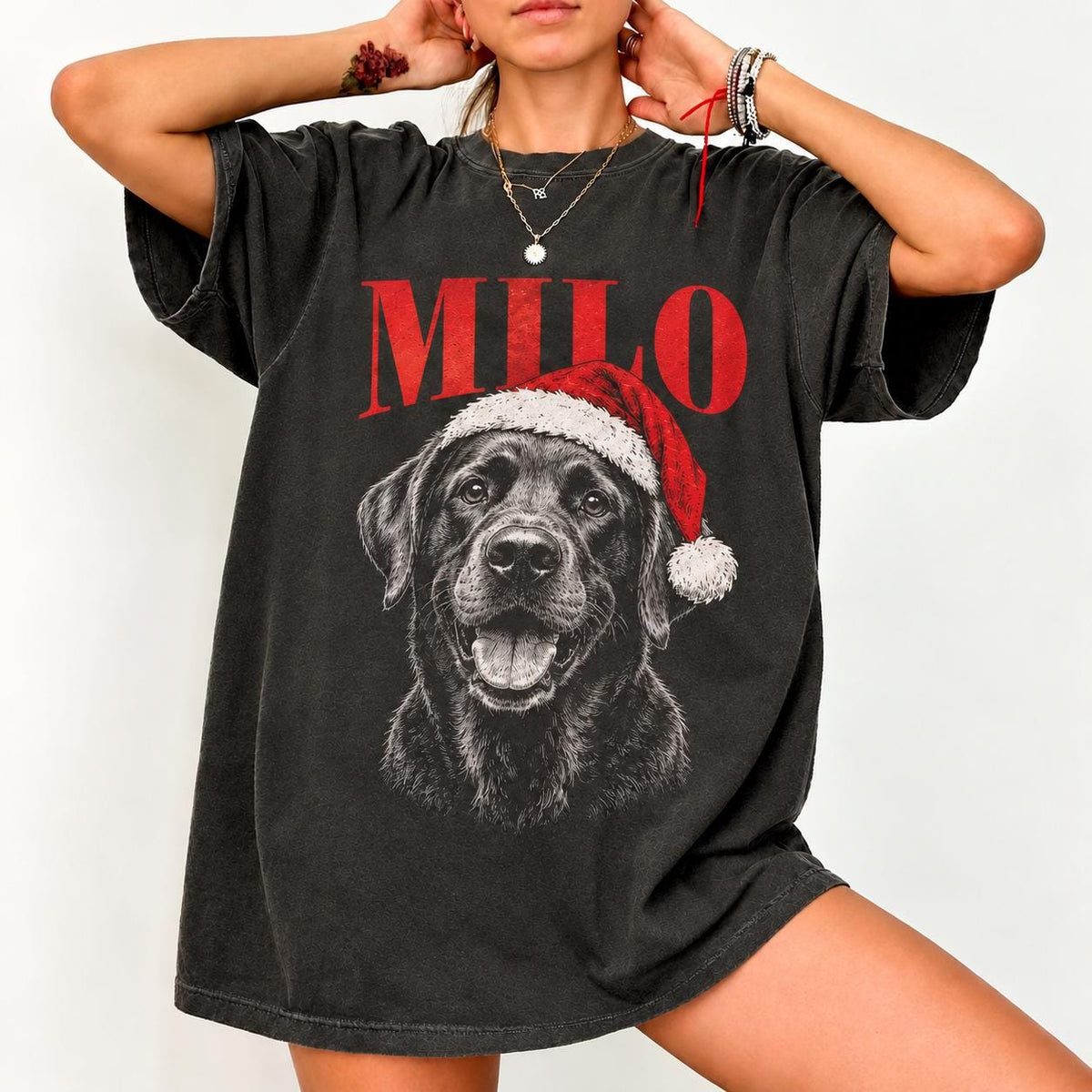 Personalized Vintage Photo & Name Pet Christmas Comfort Colors Shirt, Custom Dog Cat Photo Tee, Vintage Pet Portrait Shirt, Custom Dog Shirt