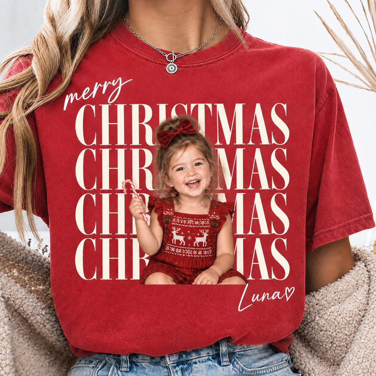 Custom Family Vintage Photo Comfort Colors Christmas Shirt, Personalized Family Name Matching Tee, Holiday Party Outfit 2026