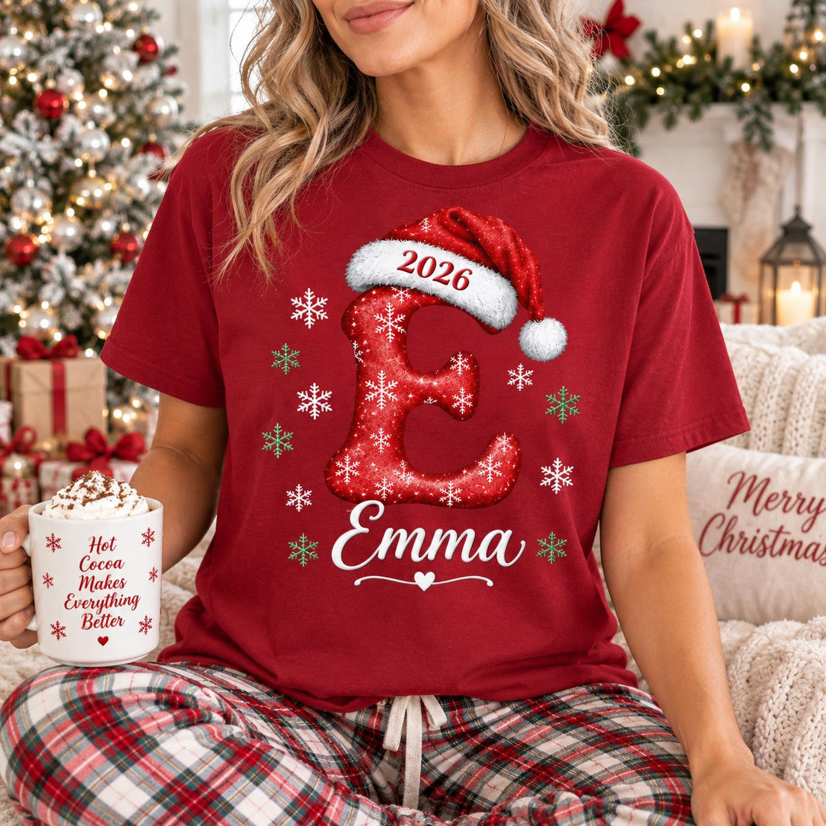 Personalized Family Christmas Shirts, Matching Holiday Pajama Tees, Custom Name Xmas Sweatshirt, Family Christmas Crew Gift