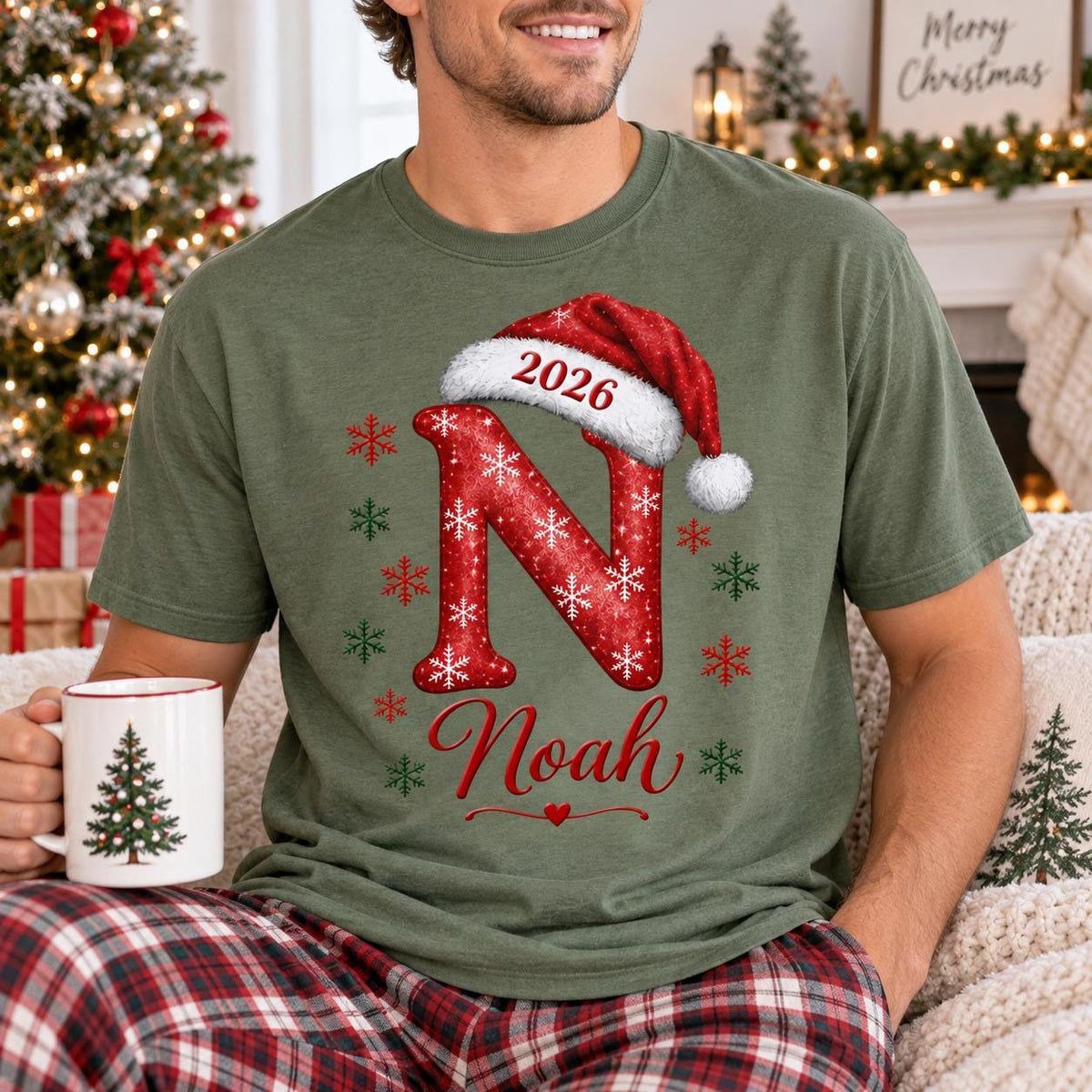 Personalized Family Christmas Shirts, Matching Holiday Pajama Tees, Custom Name Xmas Sweatshirt, Family Christmas Crew Gift