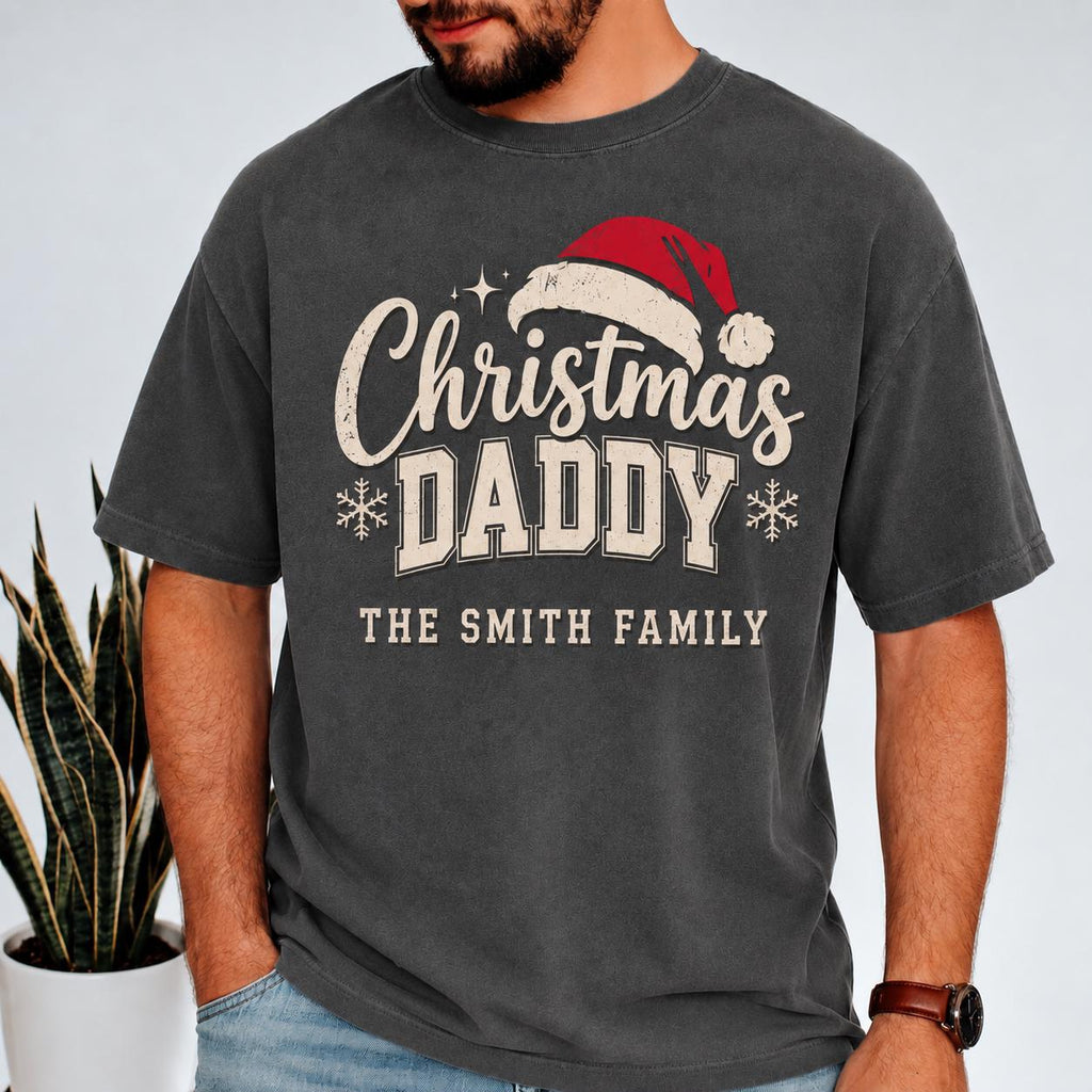 Custom Family Christmas Shirts, Personalized Christmas Grandma Grandpa Mommy Matching Tees, Family Name Holiday Crew T-Shirt Gift