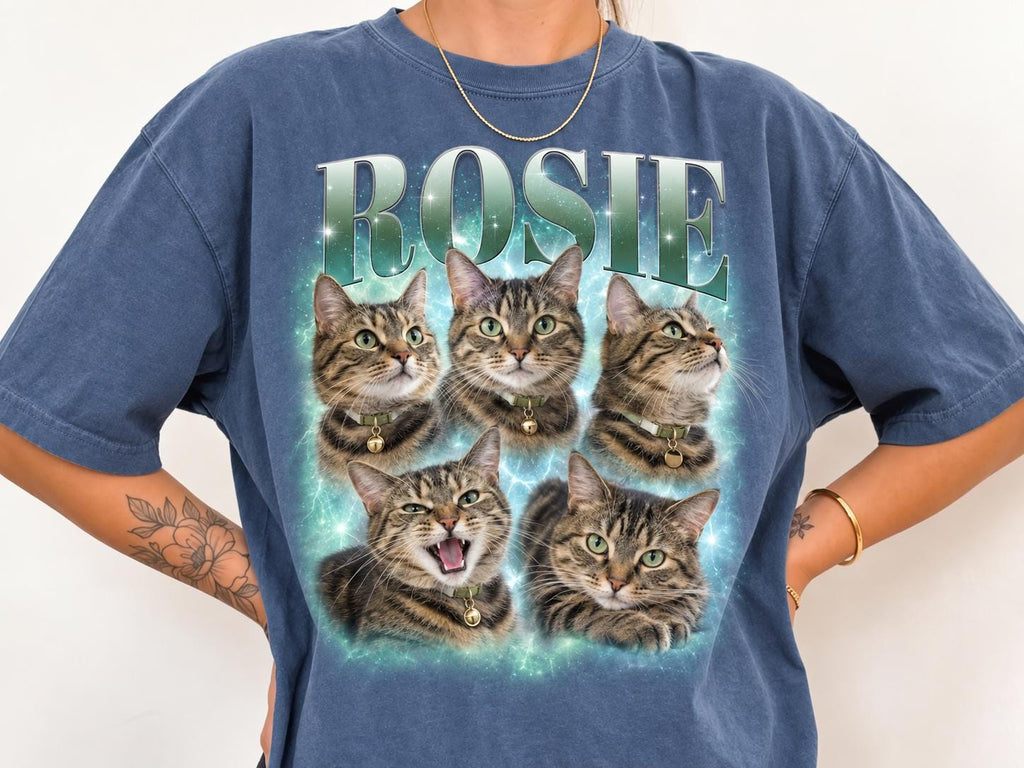 Custom Bootleg Pet Photo Comfort Colors Shirt, Personalized Dog Bootleg Tee, Pet Remembrance Gift, Dog Lover Keepsake Tee, Gift Dog For Mom