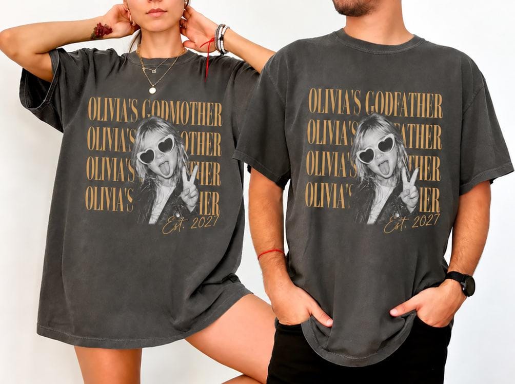Custom Godmother Godfather Shirt, Personalized Baptism & Christening Tee, Godparent Proposal Gift, Pregnancy Announcement T-Shirt