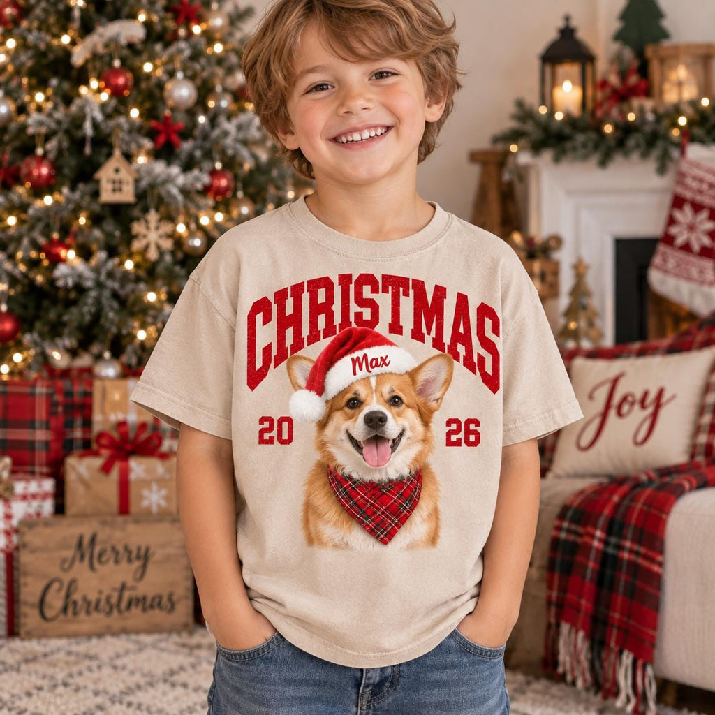 Personalized Pet Christmas Shirt, Custom Dog Cat Photo Tee, Vintage Pet Portrait Shirt, Pet Lover Christmas Gift