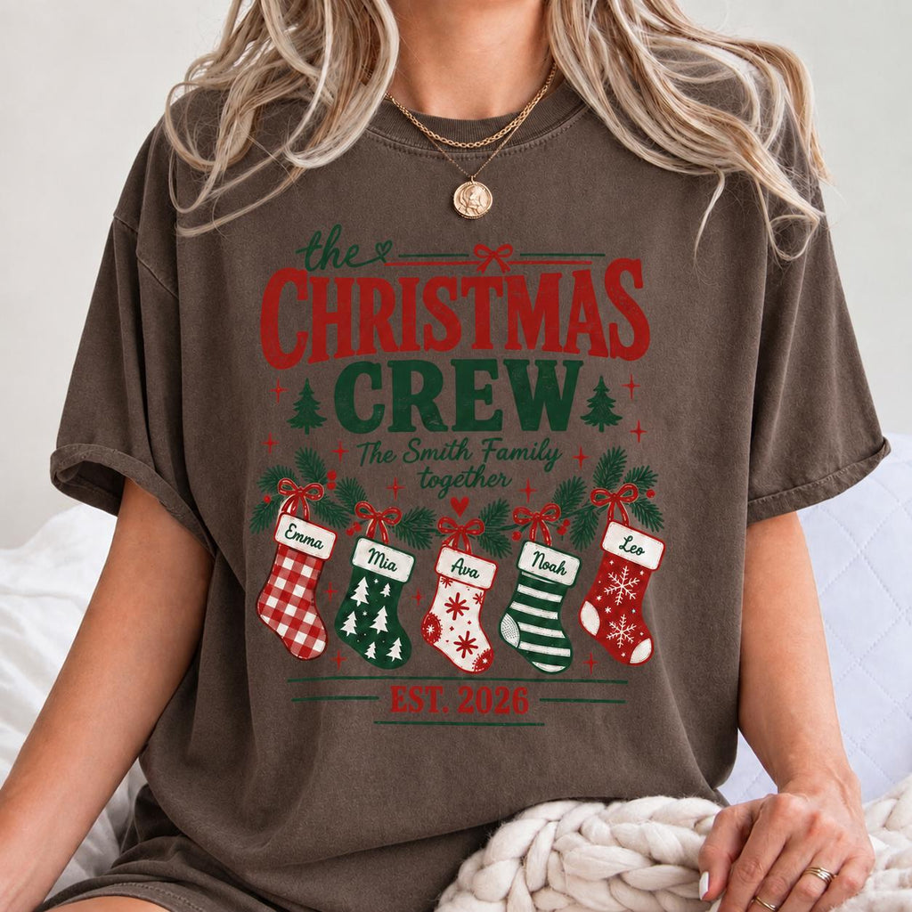 Custom Family Christmas Comfort Colors Shirt, Matching Xmas Crew Tee, Personalized Year Family Shirt, Christmas 2026 Shirt