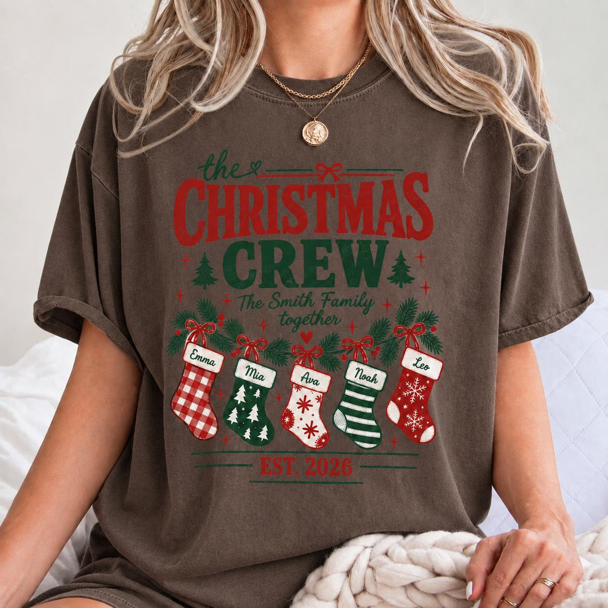 Custom Family Christmas Comfort Colors Shirt, Matching Xmas Crew Tee, Personalized Year Family Shirt, Christmas 2026 Shirt