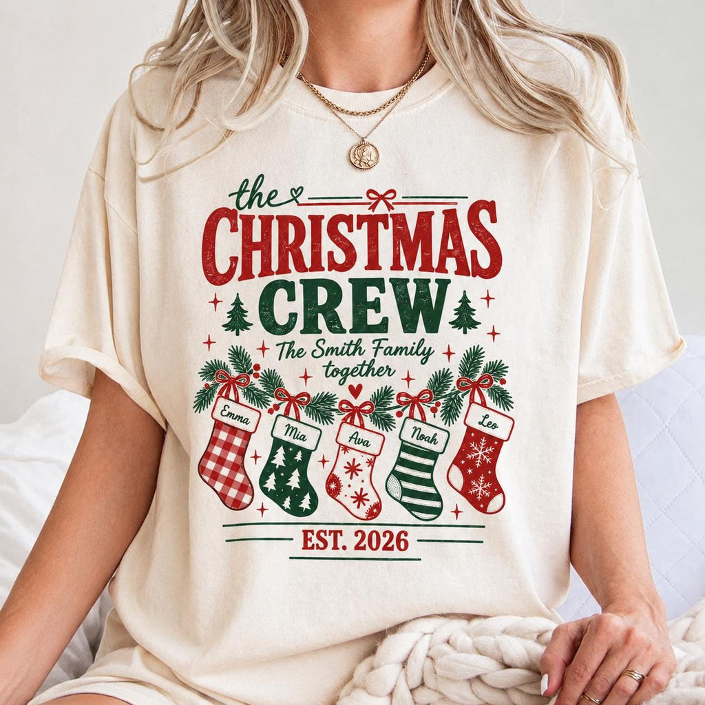 Custom Family Christmas Comfort Colors Shirt, Matching Xmas Crew Tee, Personalized Year Family Shirt, Christmas 2026 Shirt