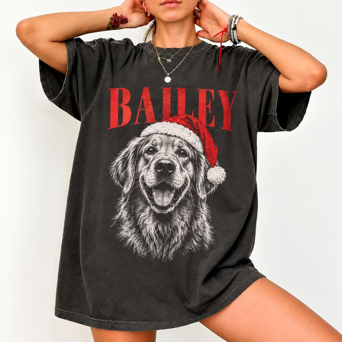 Personalized Vintage Photo & Name Pet Christmas Comfort Colors Shirt, Custom Dog Cat Photo Tee, Vintage Pet Portrait Shirt, Custom Dog Shirt