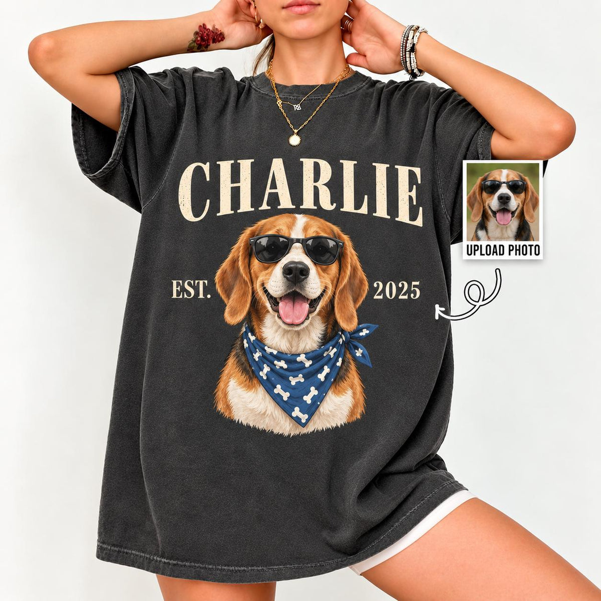 Personalized Pet Photo Comfort Colors Shirt, Custom Dog Cat Portrait & Name Tee, Pet Memorial Gift for Dog Mom Cat Mom