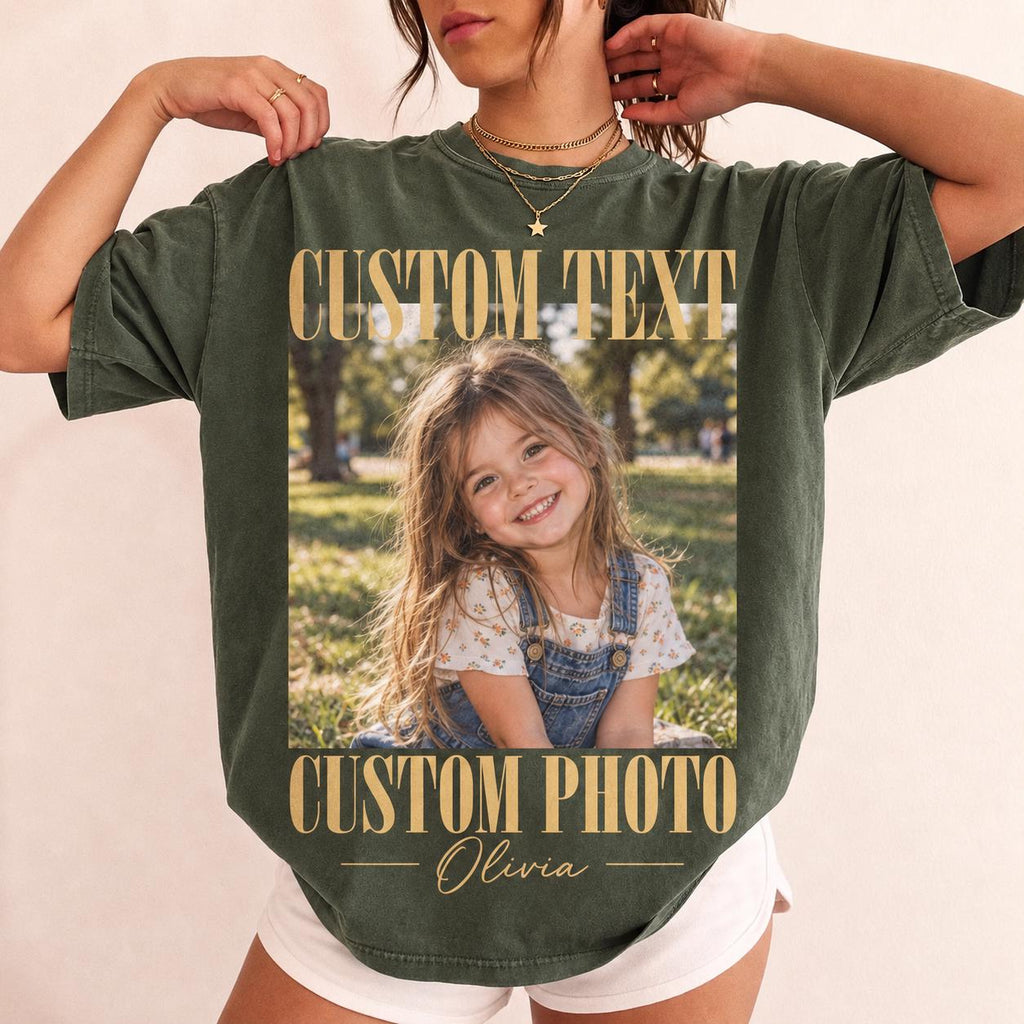 Personalized Vintage Photo Shirt, Custom Family Picture & Name T-Shirt, Retro Photo Tee, Custom Memory Gift for Family