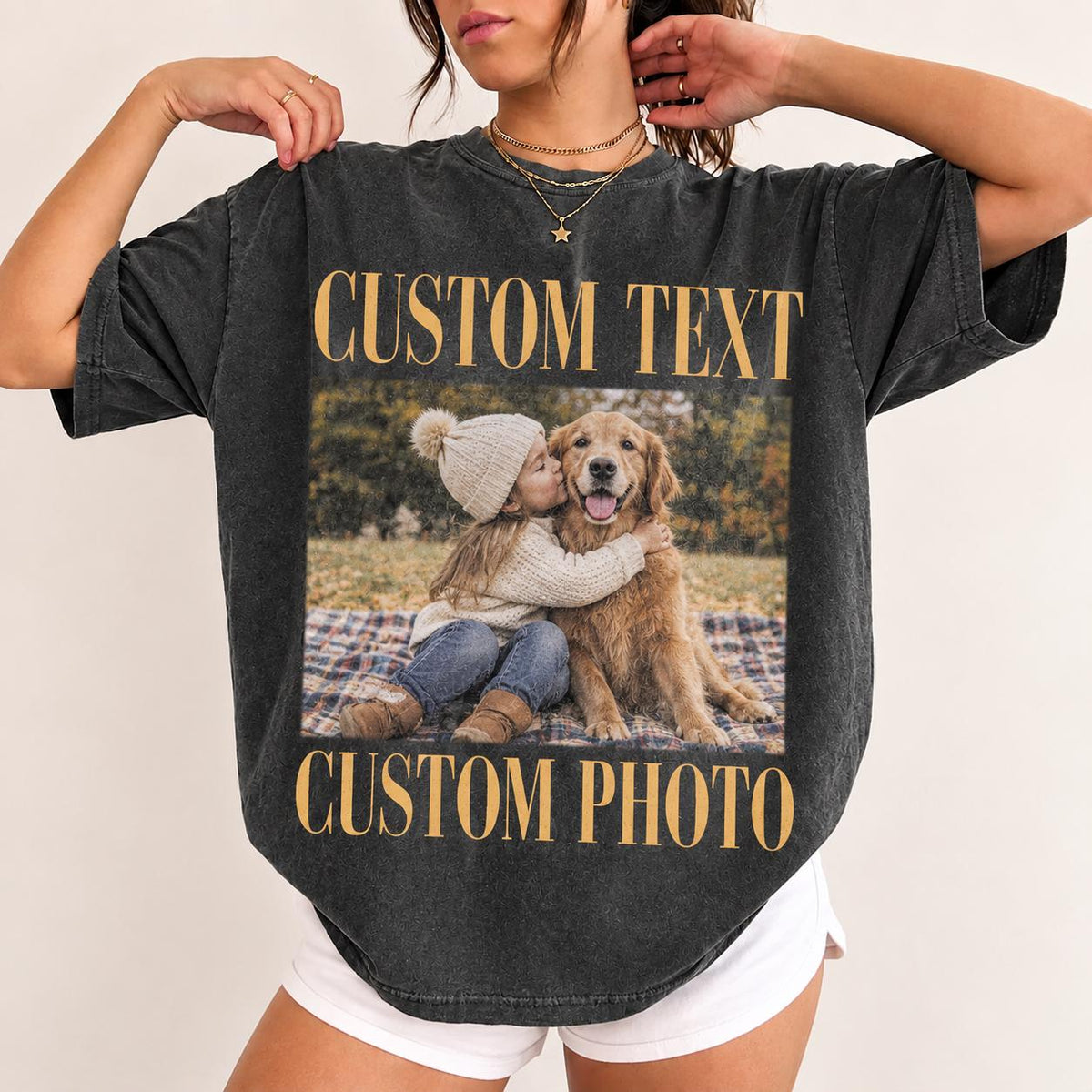 Personalized Photo & Text Shirt, Custom Picture T-Shirt, Upload Your Own Image Tee, Funny Birthday Gift for Bestie