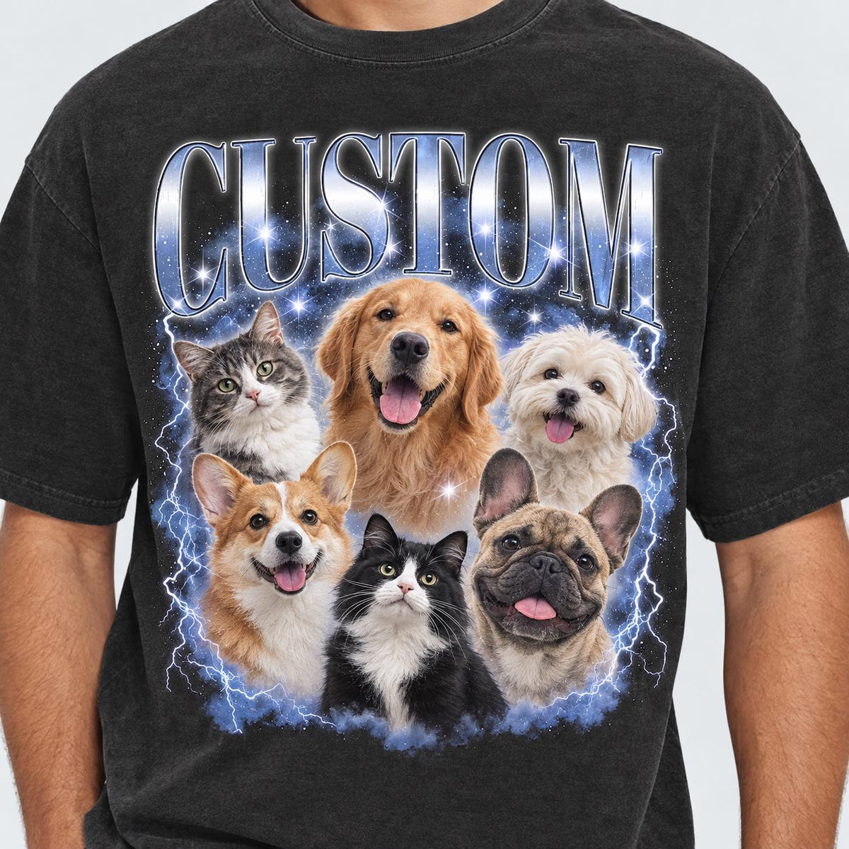 Custom Pet Comfort Colors Shirt, Personalized Bootleg Dog Photo Tee, Vintage Dog Lover T-Shirt, Pet Parent Gift, Christmas Gift