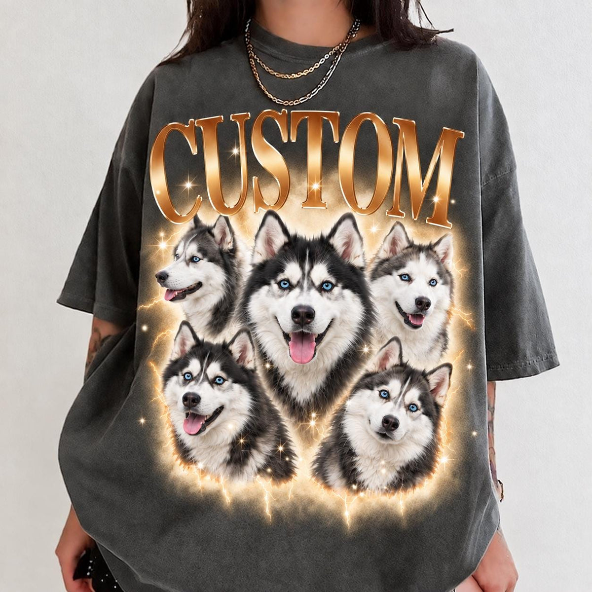 Custom Vintage Bootleg Pet Shirt, Personalized Pet Photo & Name Comfort Colors Tee, Dog Cat Portrait T-Shirt, Custom Pet Gift