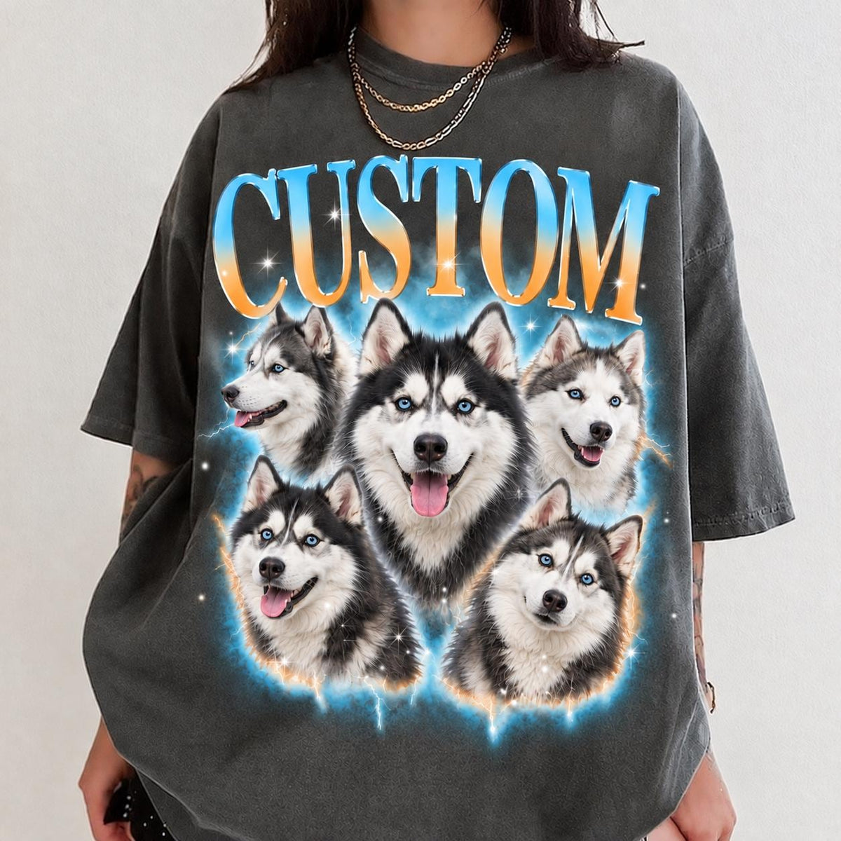 Custom Vintage Bootleg Pet Shirt, Personalized Pet Photo & Name Comfort Colors Tee, Dog Cat Portrait T-Shirt, Custom Pet Gift