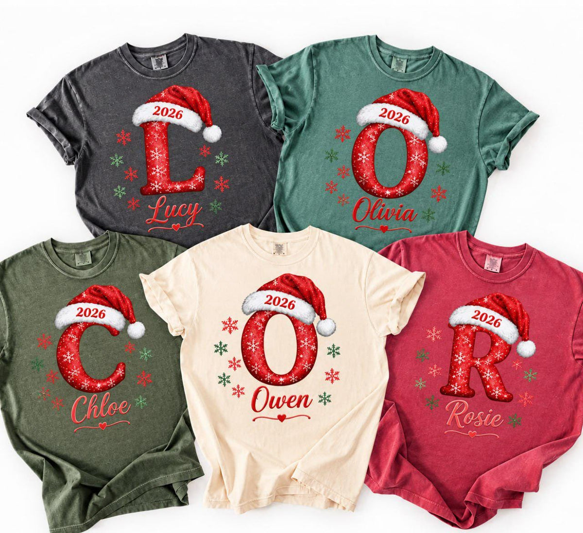 Personalized Family Christmas Shirts, Matching Holiday Pajama Tees, Custom Name Xmas Sweatshirt, Family Christmas Crew Gift