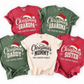 Matching Family Christmas Shirts, Personalized Grandma Grandpa Daddy Family Role Tees, Custom Name Christmas Crew Holiday Gift