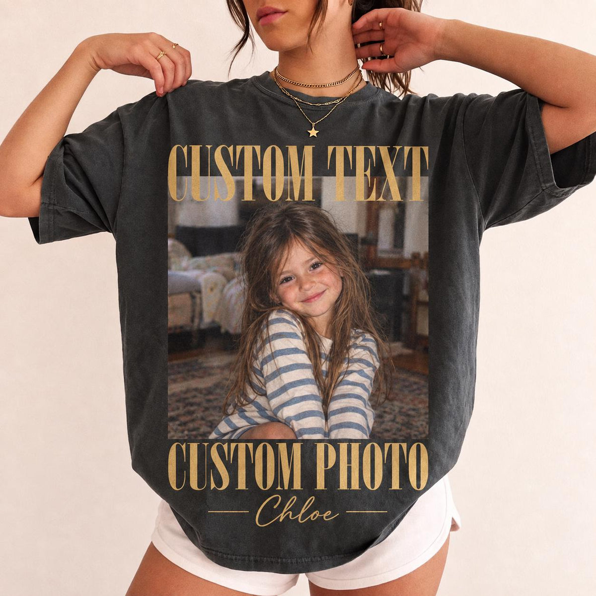 Personalized Vintage Photo Shirt, Custom Family Picture & Name T-Shirt, Retro Photo Tee, Custom Memory Gift for Family