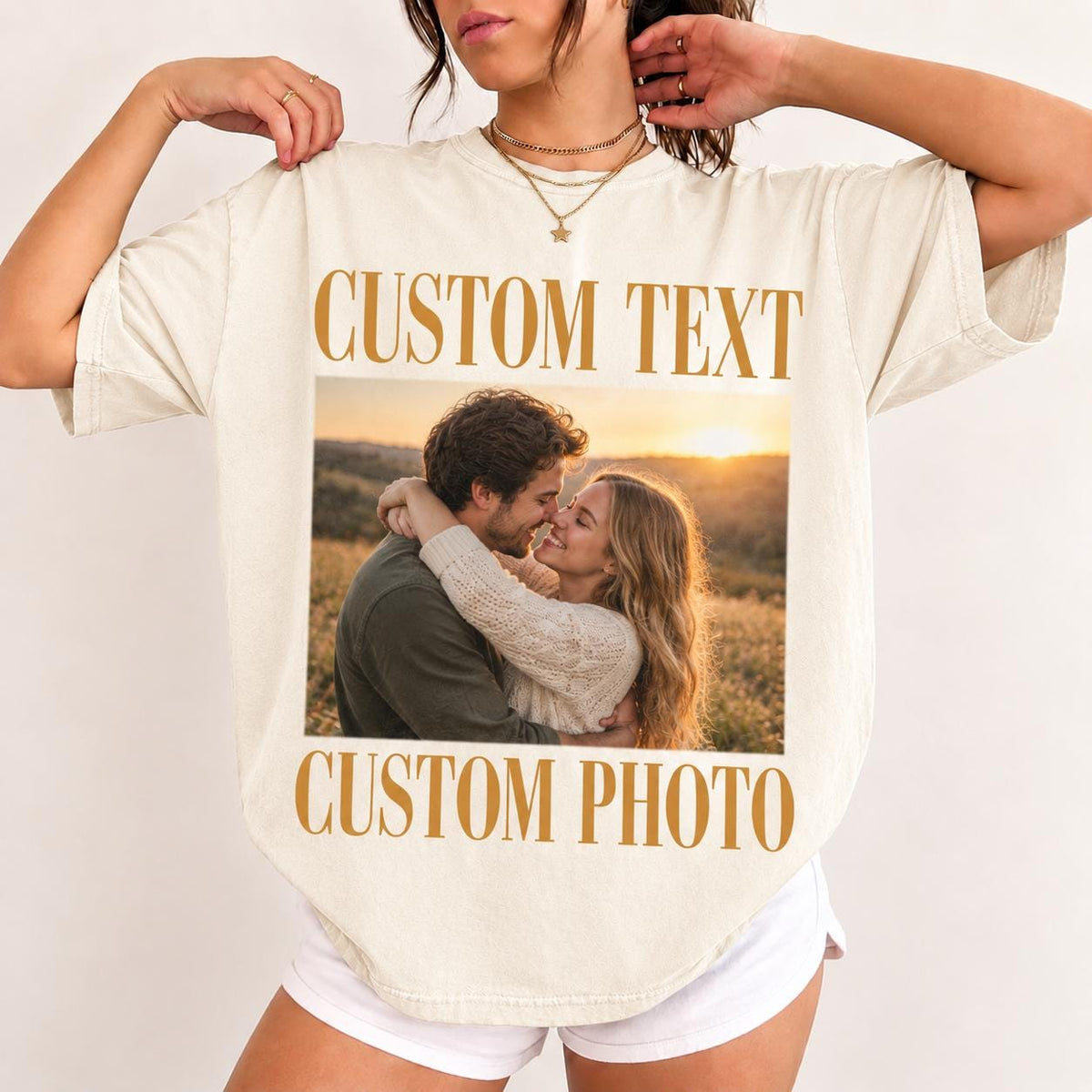 Personalized Photo & Text Shirt, Custom Picture T-Shirt, Upload Your Own Image Tee, Funny Birthday Gift for Bestie