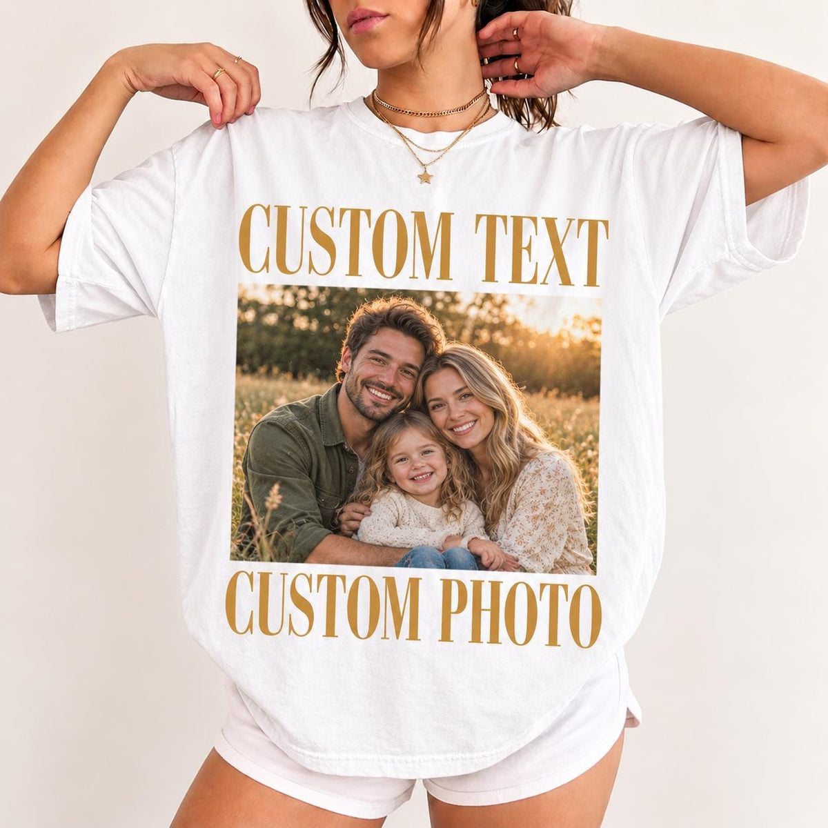 Personalized Photo & Text Shirt, Custom Picture T-Shirt, Upload Your Own Image Tee, Funny Birthday Gift for Bestie