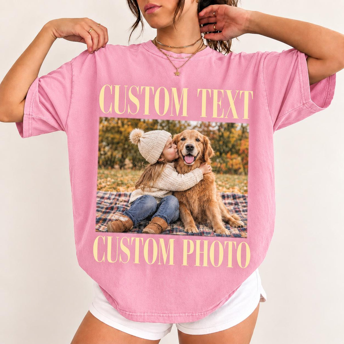 Personalized Photo & Text Shirt, Custom Picture T-Shirt, Upload Your Own Image Tee, Funny Birthday Gift for Bestie